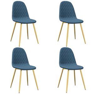 vidaXL Esszimmerst&uuml;hle 4 Stk. Blau Samt