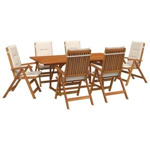 vidaXL 7-teiliges Garten Essset Natur Massivholz Akazie