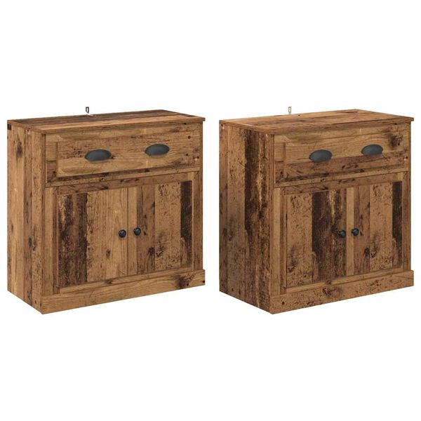 vidaXL Sideboards 2 pcs Altholz 70 x 35,5 x 67,5 cm Holzwerkstoff
