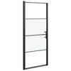vidaXL Duscht&uuml;r 91x195 cm Halbmatt Hartglas Schwarz