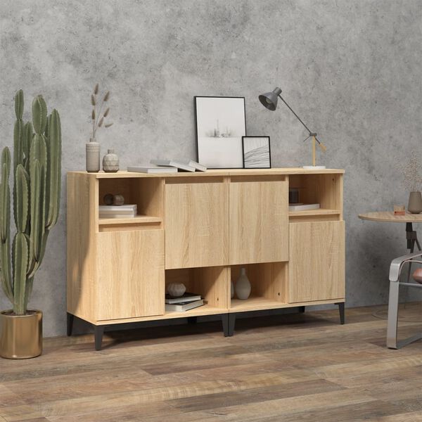 vidaXL Sideboards 2 Stk. Sonoma-Eiche 60x35x70 cm Holzwerkstoff