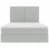vidaXL Aufbewahrungsbett mit Matratze Hellgrau 140 x 190 cm Samt