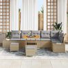 vidaXL Gartensofa-set mit Kissen mit Speicher 9 pcs Beige Poly Rattan