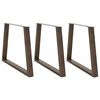 vidaXL Esstisch Beine V-Form 3 St&uuml;ck Naturstahl 90x(72-73,3) cm Stahl