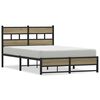 vidaXL Metallbett ohne Matratze Sonoma-Eiche 120x200 cm