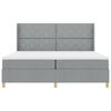 vidaXL Boxspringbett mit Matratze Hellgrau 200 x 200 cm Stoff