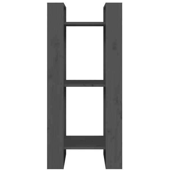 vidaXL Bücherregal/Raumteiler Grau 41x35x91 cm Massivholz Kiefer
