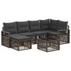 vidaXL Gartensofa-set 7 Stk. Grau Poly-Rattan