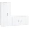 vidaXL 2-tlg. TV-Schrank-Set Hochglanz-Wei&szlig; Holzwerkstoff