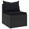 vidaXL Garten-Mittelsofas mit Kissen 2 Stk. Schwarz Poly Rattan