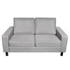 vidaXL Sofa 2-Sitzer Stoff Hellgrau