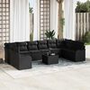 vidaXL Gartensofa-set Schwarz Poly-Rattan