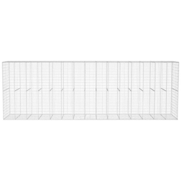 vidaXL Gabionenwand mit Abdeckung 600&times;50&times;200 cm
