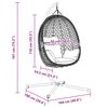 vidaXL Hängendes Ei-Stuhl Anthrazit und Schwarz 104 x 100 x 191 cm
