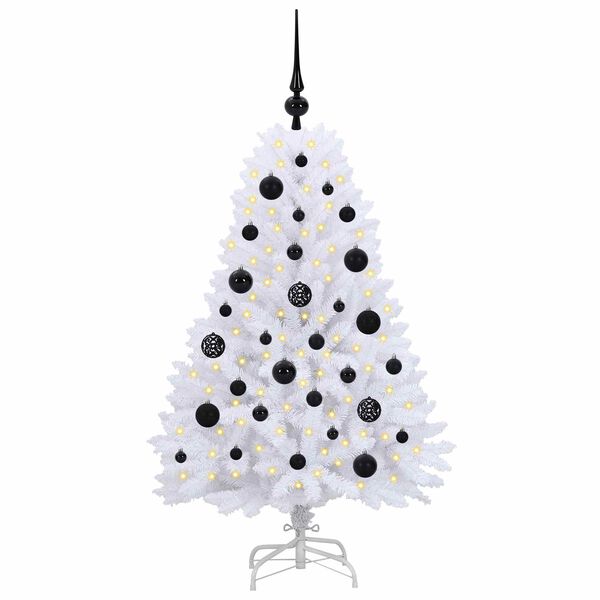 vidaXL K&uuml;nstlicher klappbarer Weihnachtsbaum Wei&szlig; 120 cm PVC und Stahl