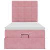 vidaXL Ottoman-Bett mit Matratzen & LEDs Rosa 100x200 cm Samt