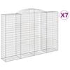 vidaXL Gabionen mit Hochbogen 7 Stk. 300x50x200/220cm Verzinktes Eisen