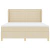 vidaXL Boxspringbett mit Matratze Dunkelgrau 90x190 cm Creme Stoff