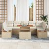 vidaXL Garten-Sofa-Set mit Speicher 8 pcs Beige Poly Rattan