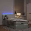 vidaXL Ottoman-Bett mit Matratze & LEDs Hellgrau 90x200 cm Samt