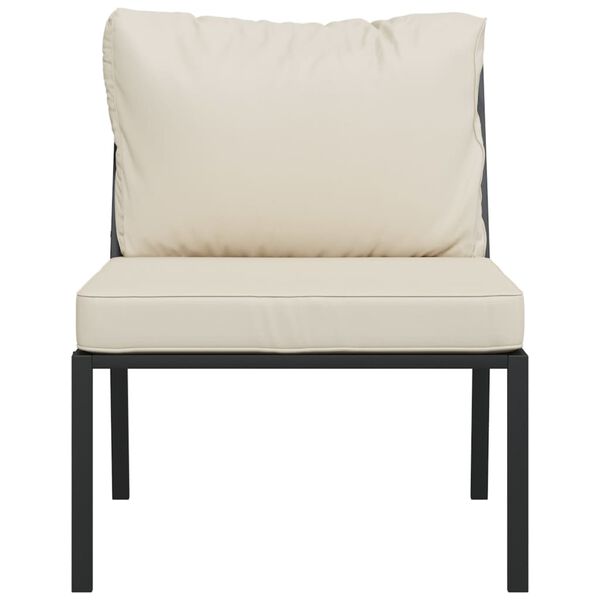 vidaXL Gartenstühle mit Sandfarbigen Kissen 2 Stk. 60x74x79 cm Stahl