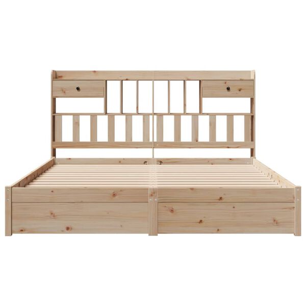 vidaXL Massivholzbett mit Regal ohne Matratze 180x200 cm Kiefer