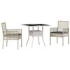 vidaXL Garten Essgruppe 3 stk. Hellgrau Poly-Rattan