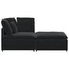 vidaXL Modulares Sofa mit Fußhocker Kissen Samt Schwarz