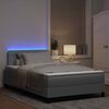 vidaXL Boxspringbett mit Matratze mit LED Hellgrau 120 x 190 cm Stoff