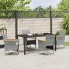 vidaXL Garten Essgruppe mit Kissen 5 pcs Grau Poly-Rattan