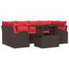 vidaXL Gartensofa-set 7 stk. Braun Poly-Rattan