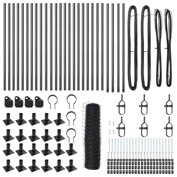 vidaXL Zaunpfosten Grau 50 x 0,8 m (50 mm Maschen) Stahl und PVC