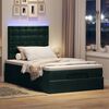 vidaXL Ottoman-Bett mit Matratzen & LEDs Dunkelgr&uuml;n 120x190 cm Samt