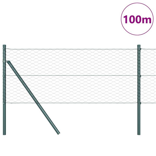 vidaXL Zaunpfosten Grau 100 x 0,6 m (36 mm Maschen) Stahl und PVC