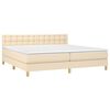 vidaXL Boxspringbett mit Matratze Creme 200x200 cm Stoff