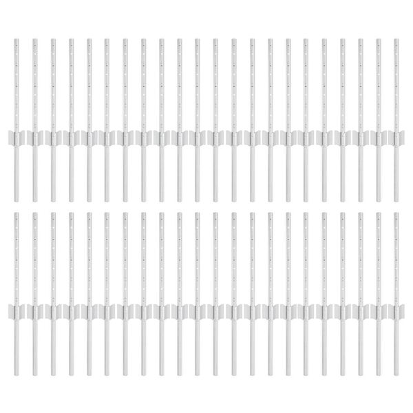 vidaXL Zaunpfosten 44 pcs Silber 80 cm Stahl