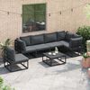 vidaXL Gartensofa-set mit Kissen 6 pcs Schwarz Aluminium