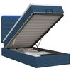 vidaXL Ottoman-Bett mit Matratze und LED Blau 90 x 200 cm Stoff