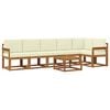 vidaXL Outdoor-Sofagarnitur 7 stk. Natur und Creme