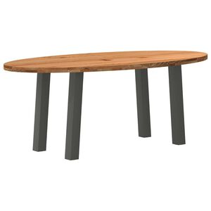 vidaXL Esstisch Hellbraun 200x100x74 cm Massivholz Eiche Oval