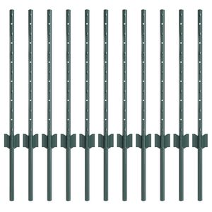 vidaXL Zaunpfosten 11 pcs Grün 60 cm Stahl