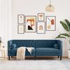 vidaXL Chesterfield-Sofa mit Nackenrollen 3-Sitzer Blau Samt