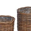 vidaXL Blumentopf Korb mit Speicher 2 pcs Braun Kubu Rattan