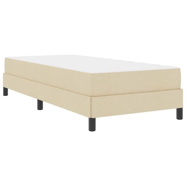 vidaXL Boxspringbett mit Matratze Creme 80 x 200 cm Stoff