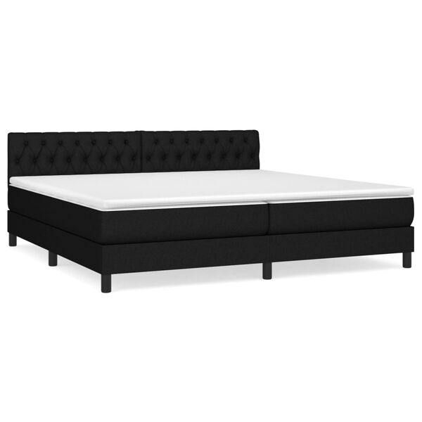 vidaXL Boxspringbett mit Matratze Schwarz 200x200 cm Stoff