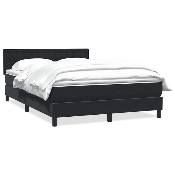 vidaXL Boxspringbett mit Matratze Schwarz 160x220 cm Samt