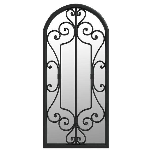 vidaXL Gartenspiegel Schwarz 100x45 cm Eisen