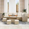 vidaXL Gartensofa-set mit Kissen 10 pcs Beige und Creme Poly Rattan
