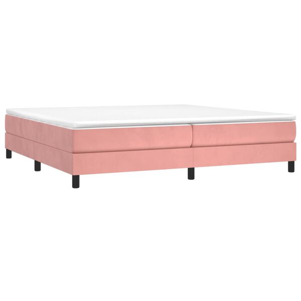 vidaXL Boxspringbett mit Matratze Rosa 200x200 cm Samt