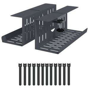 vidaXL Unter dem Schreibtisch Kabelmanagement Tray 2 Stk. Anthrazit